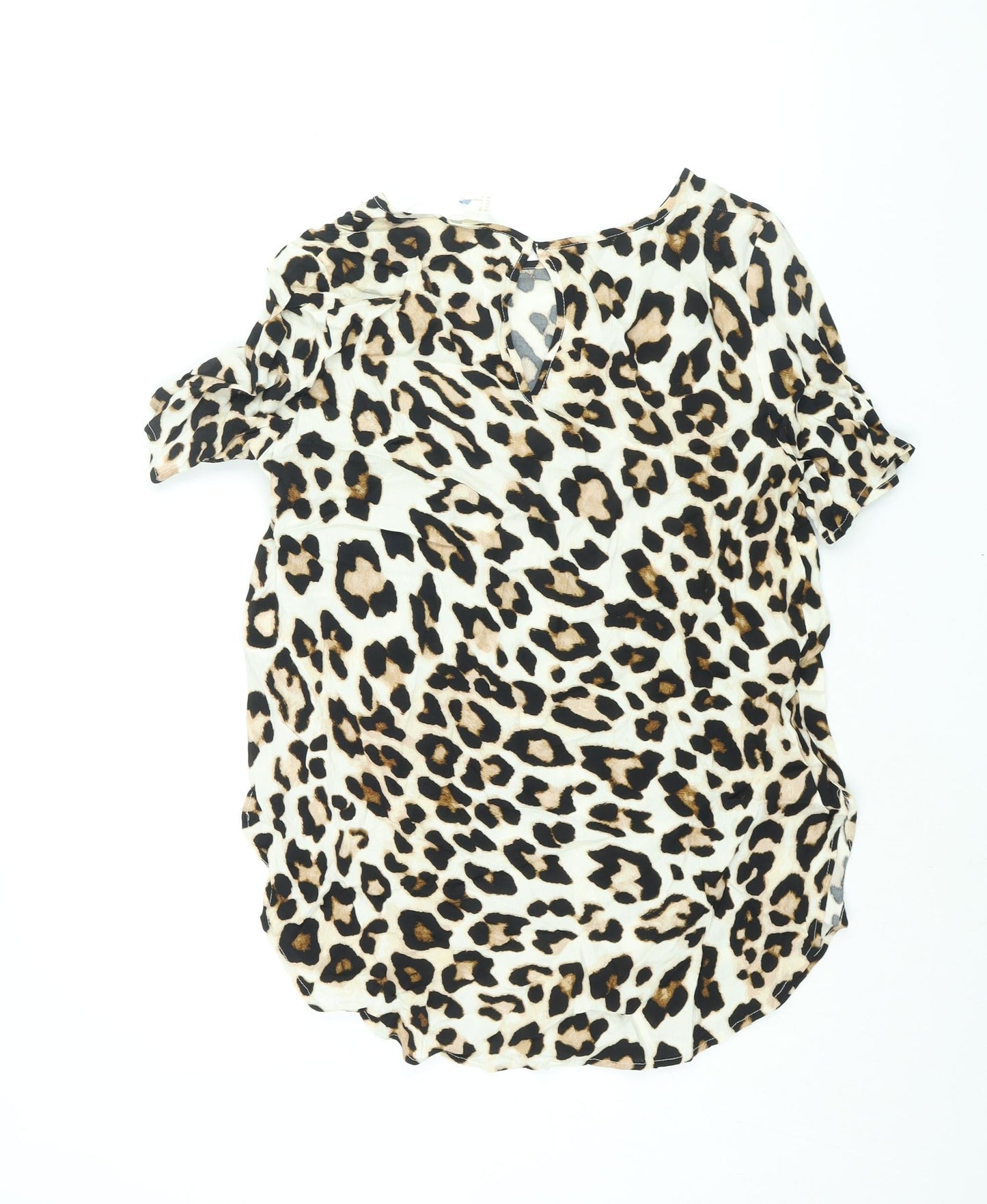 Womens UK Size 10 H&M Beige Basic Blouse
