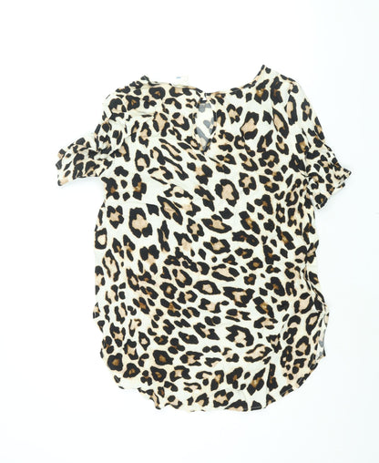 Womens UK Size 10 H&M Beige Basic Blouse