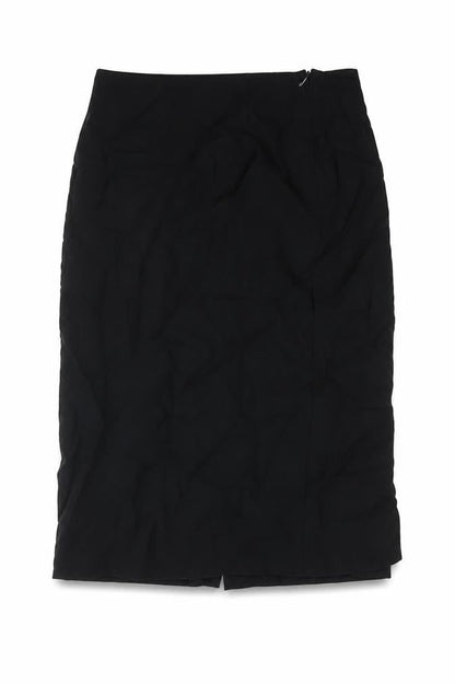 CARACTERE Womens Black Wool Straight & Pencil Skirt Size 10 Zip