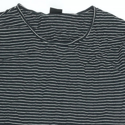 VILA Womens Black Striped Polyester T-Shirt Dress Size S Round Neck Pullover