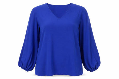 City Chic Womens Blue Polyester Tunic Blouse Size 14 V-Neck