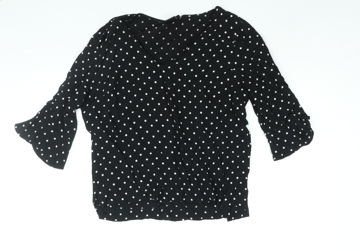 Womens UK Size 12 Editor's Cut Black Basic Blouse