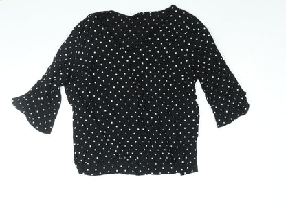 Womens UK Size 12 Editor's Cut Black Basic Blouse