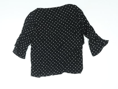 Womens UK Size 12 Editor's Cut Black Basic Blouse
