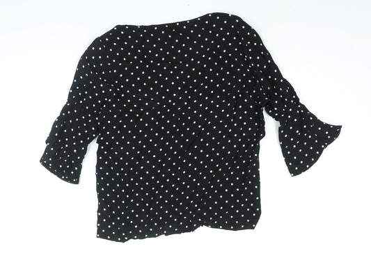 Womens UK Size 12 Editor's Cut Black Basic Blouse