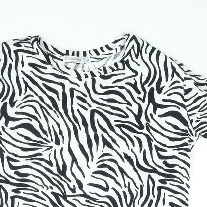 Womens UK Size S Stradivarius White Basic T-Shirt