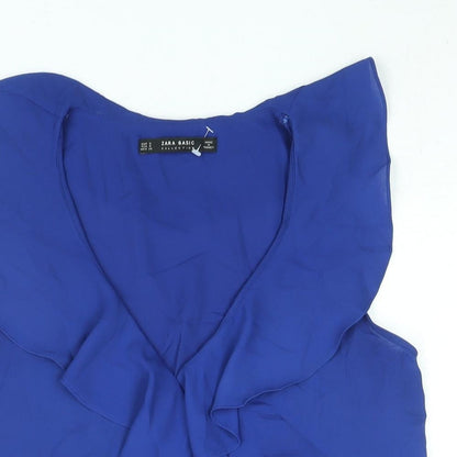 Womens UK Size S Zara Blue Camisole Blouse