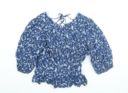 Womens UK Size 12 NEXT Blue Basic Blouse