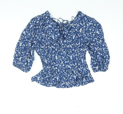Womens UK Size 12 NEXT Blue Basic Blouse