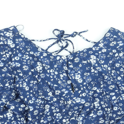 Womens UK Size 12 NEXT Blue Basic Blouse