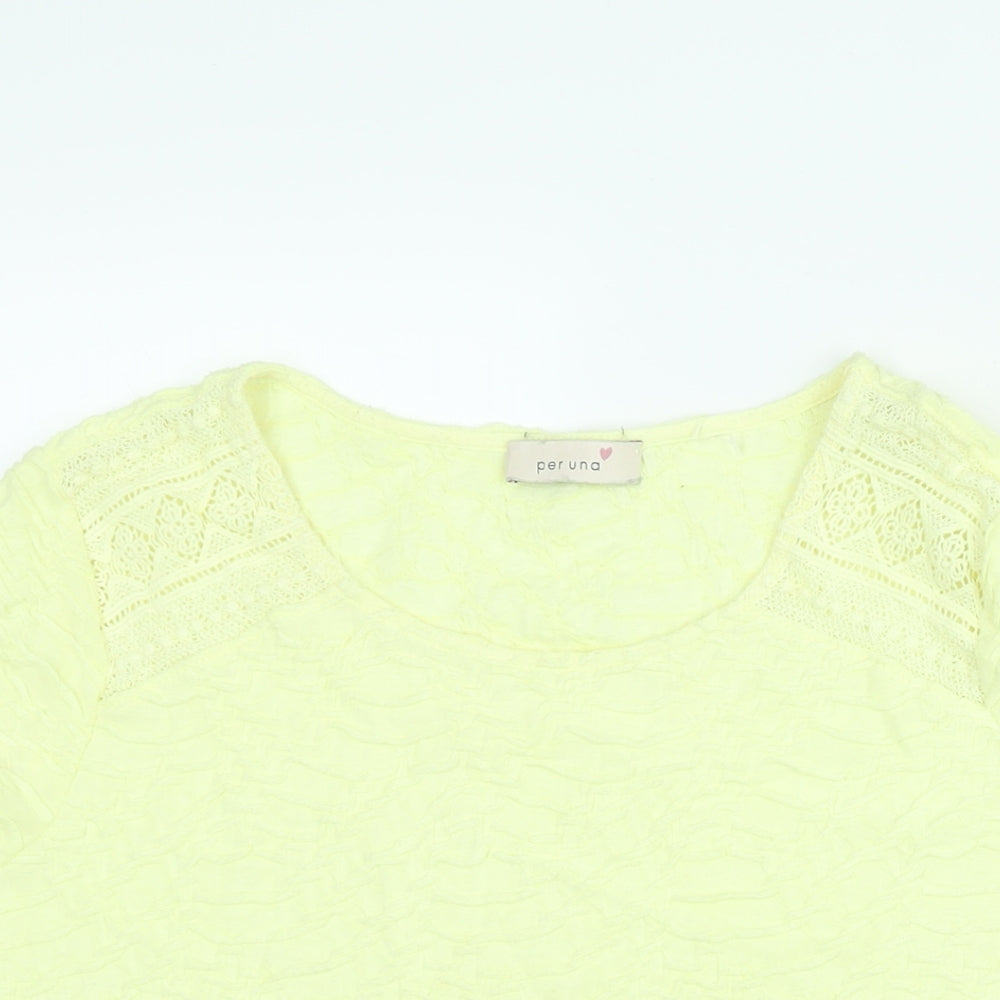 Womens UK Size 16 Per Una Yellow Basic Blouse