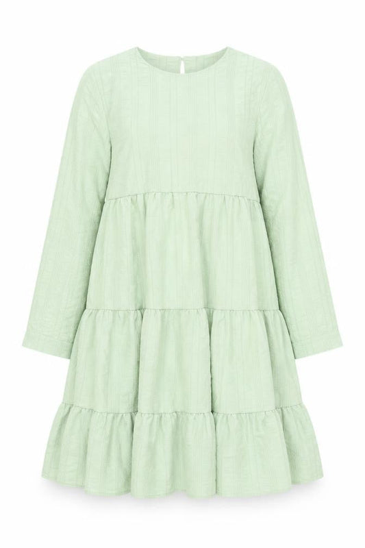 QED London Womens Green Polyester Shift Size M Round Neck Button - Smocked