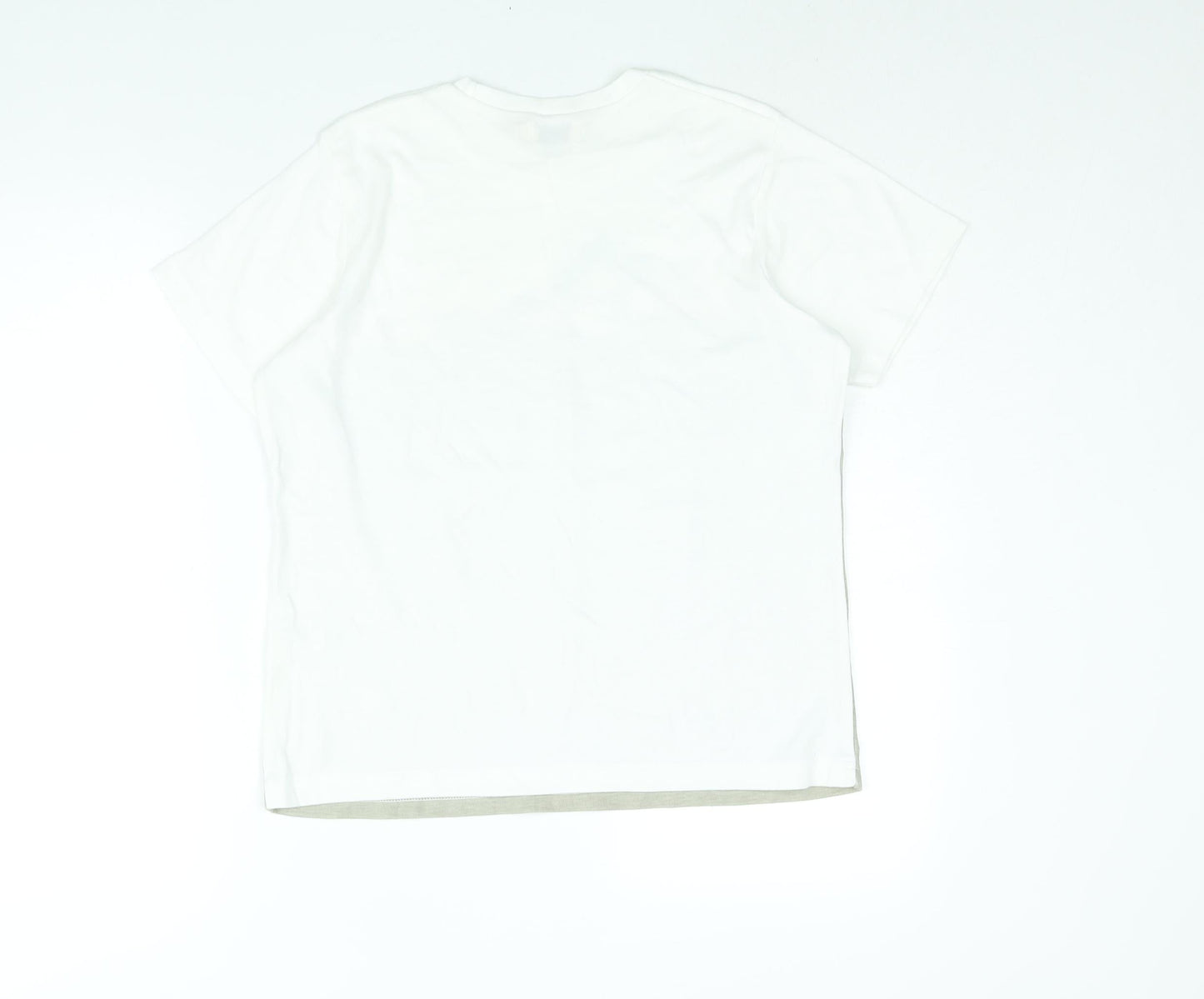 Bonmarché Womens White Colourblock Polyester Basic T-Shirt Size S Round Neck - Floral Print