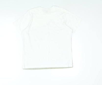 Bonmarché Womens White Colourblock Polyester Basic T-Shirt Size S Round Neck - Floral Print