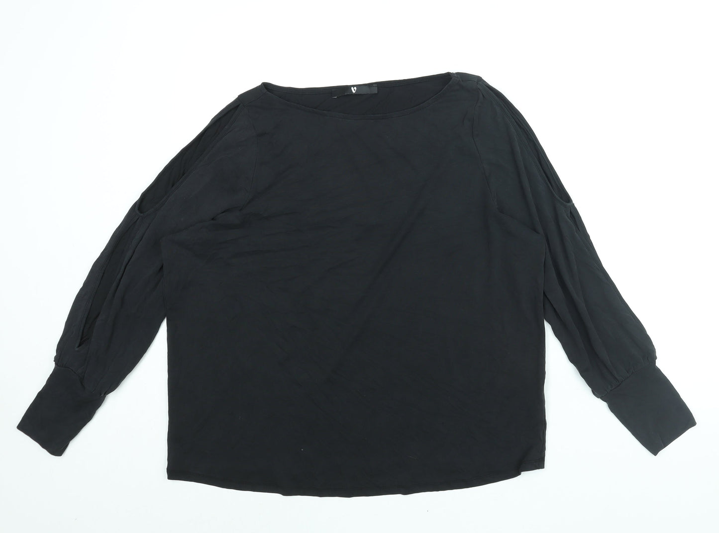Womens UK Size 14 Very Black Basic Blouse