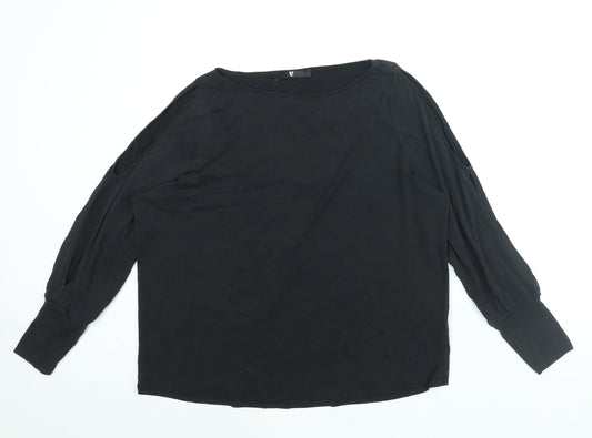 Womens UK Size 14 Very Black Basic Blouse