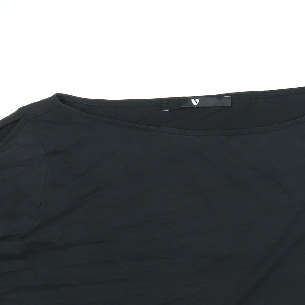 Womens UK Size 14 Very Black Basic Blouse