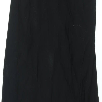 Zara Womens Black Viscose Maxi Size M One Shoulder Zip - Rouched Front Slit