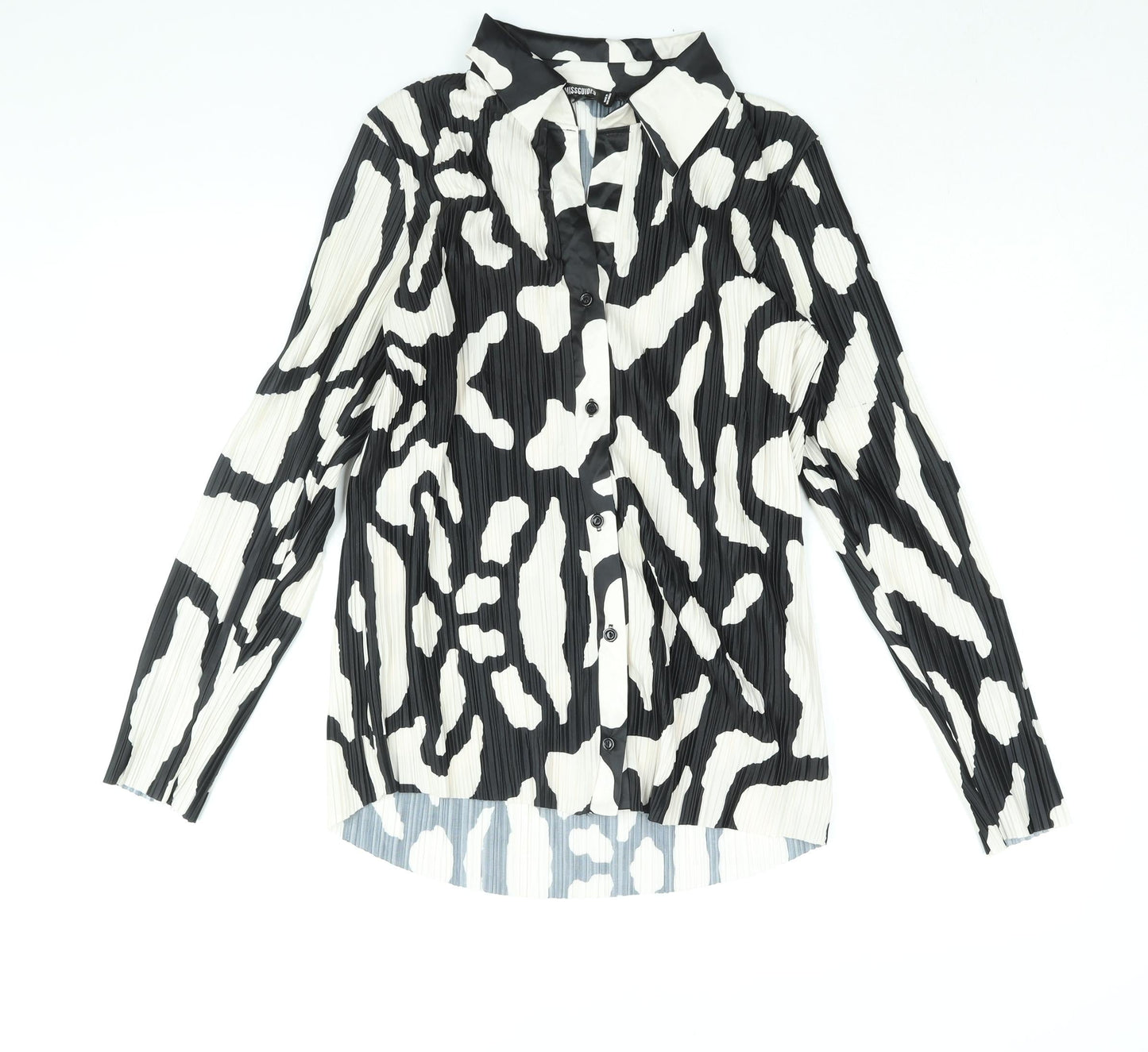 Womens UK Size 8 Missguided Black Basic Button-Up