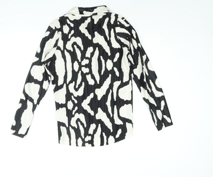 Womens UK Size 8 Missguided Black Basic Button-Up