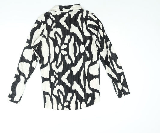 Womens UK Size 8 Missguided Black Basic Button-Up