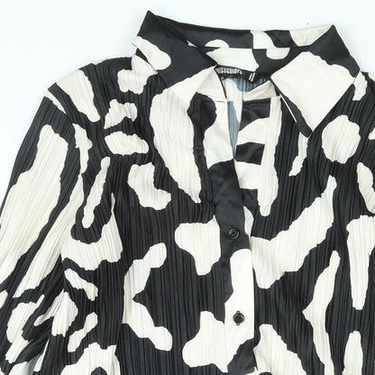Womens UK Size 8 Missguided Black Basic Button-Up