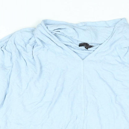 Phase Eight` Womens Blue Viscose Basic Blouse Size L V-Neck