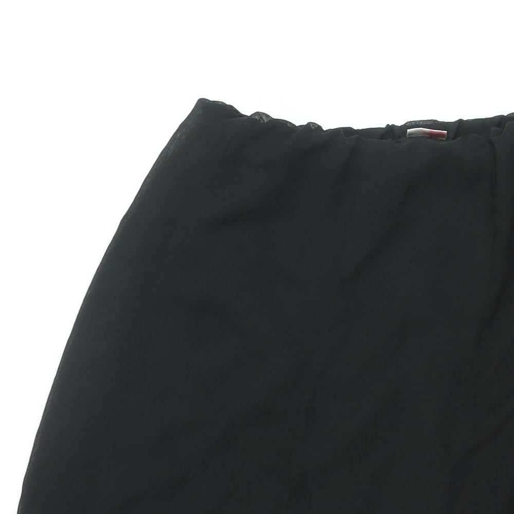 Damart Womens Black Polyester A-Line Skirt Size 12 - Frill