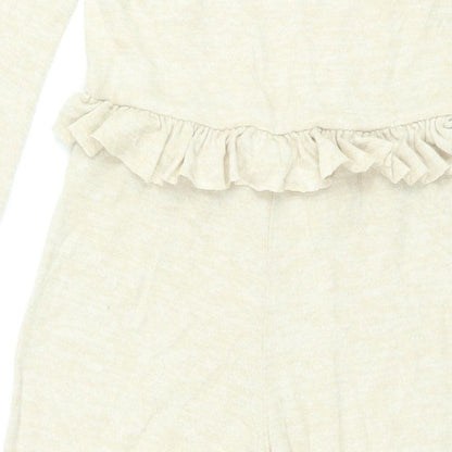 River Island Girls Beige Polyester Jumpsuit One-Piece Size 9-10 Years L25 in Button - Frill