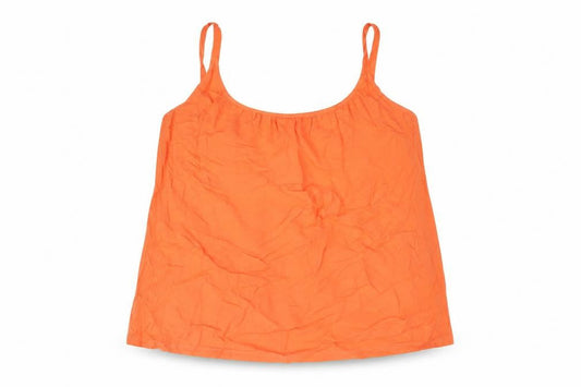 Marks & Spencer Womens Orange Viscose Camisole Blouse Size 22 Scoop Neck