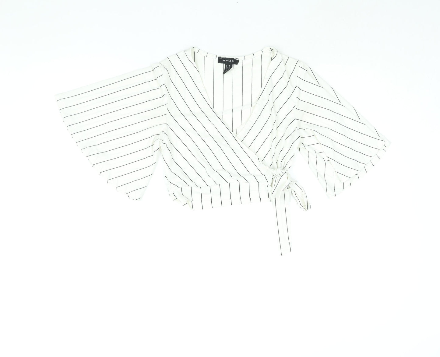 Womens UK Size 8 New Look Ivory Cropped Blouse