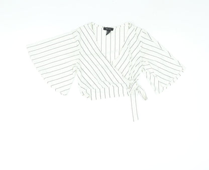 Womens UK Size 8 New Look Ivory Cropped Blouse