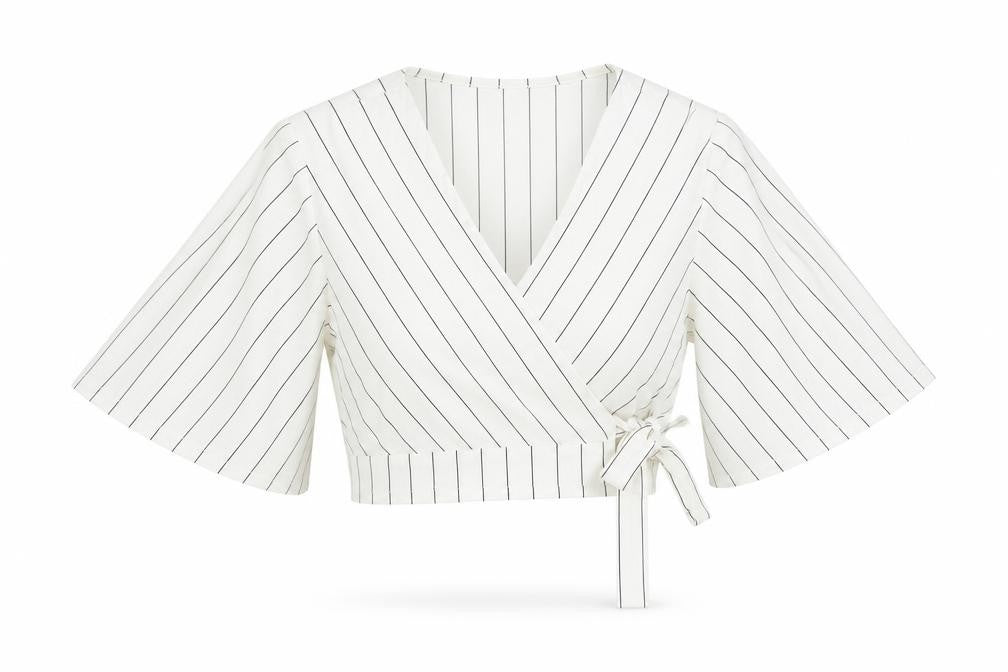 Womens UK Size 8 New Look Ivory Cropped Blouse