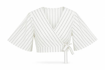 Womens UK Size 8 New Look Ivory Cropped Blouse