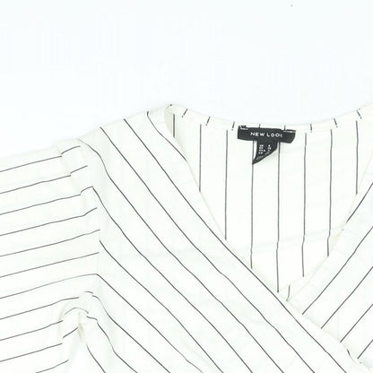 Womens UK Size 8 New Look Ivory Cropped Blouse