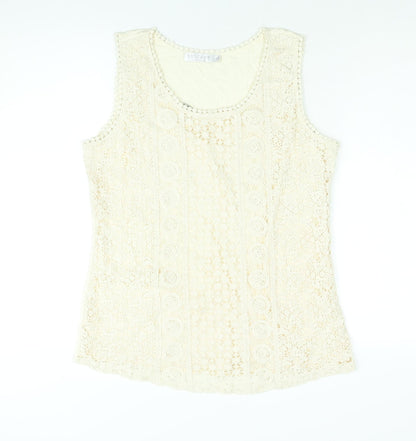 Womens UK Size L Solitaire Beige Camisole Blouse