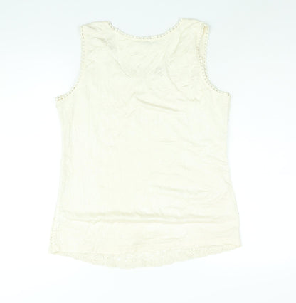 Womens UK Size L Solitaire Beige Camisole Blouse