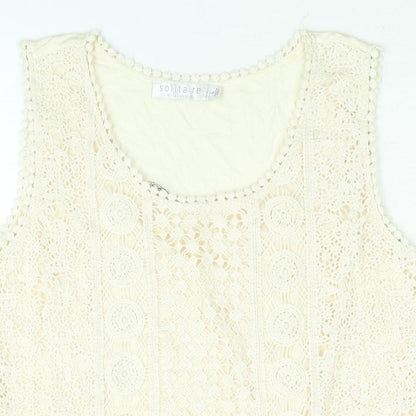 Womens UK Size L Solitaire Beige Camisole Blouse