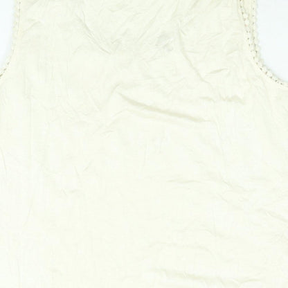 Womens UK Size L Solitaire Beige Camisole Blouse
