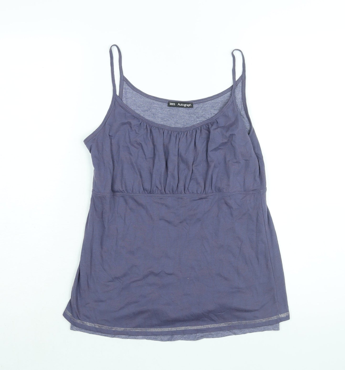 Autograph Womens Purple Viscose Basic Tank Size 14 Scoop Neck