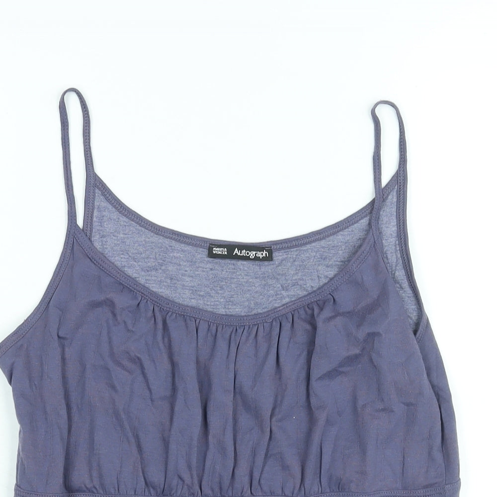 Autograph Womens Purple Viscose Basic Tank Size 14 Scoop Neck