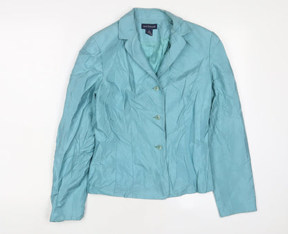 Ann Taylor Womens Blue Jacket Blazer Size S Button