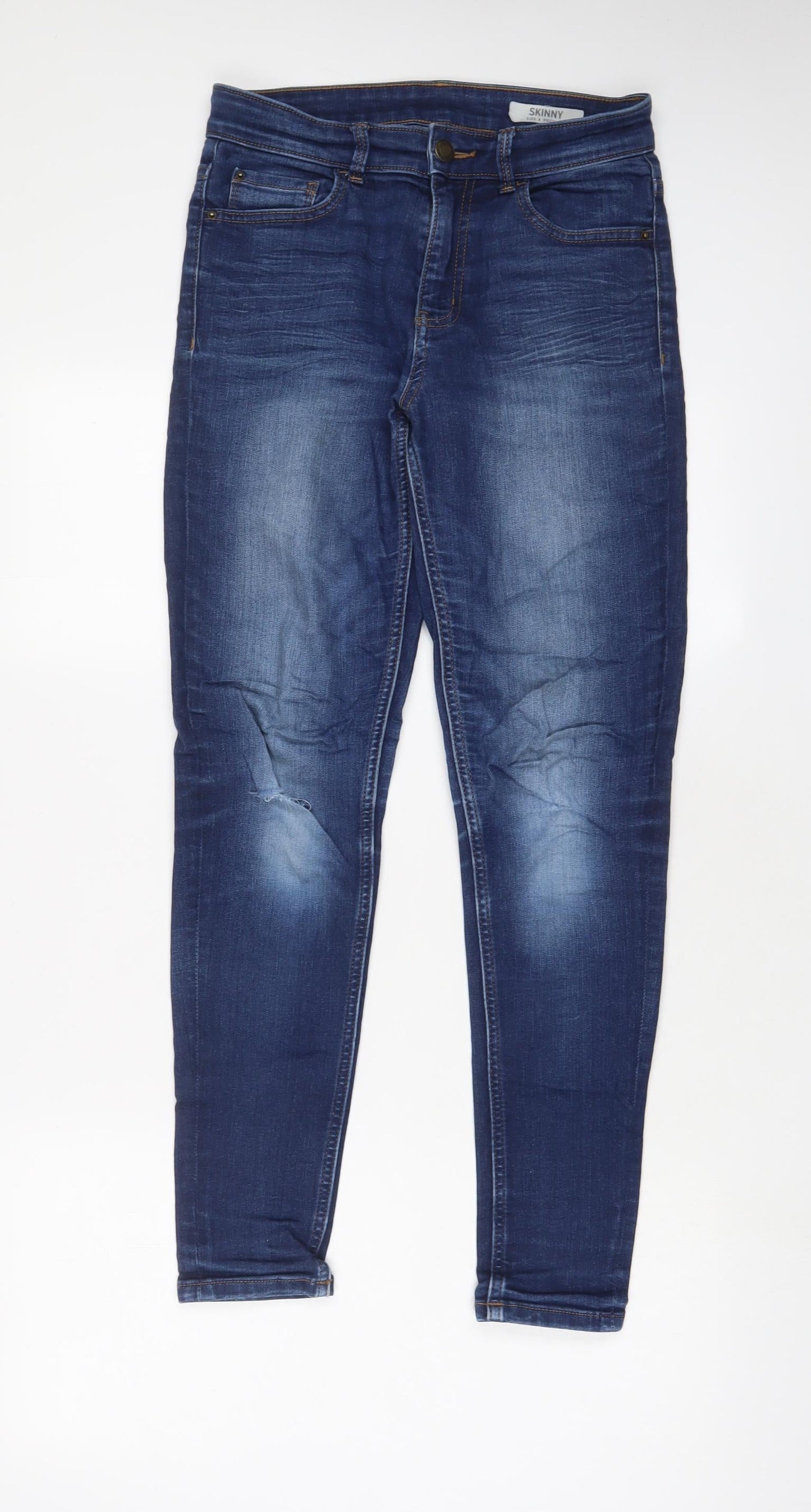 Womens UK Size 8 Marks and Spencer Regular Fit Skinny Blue Jeans