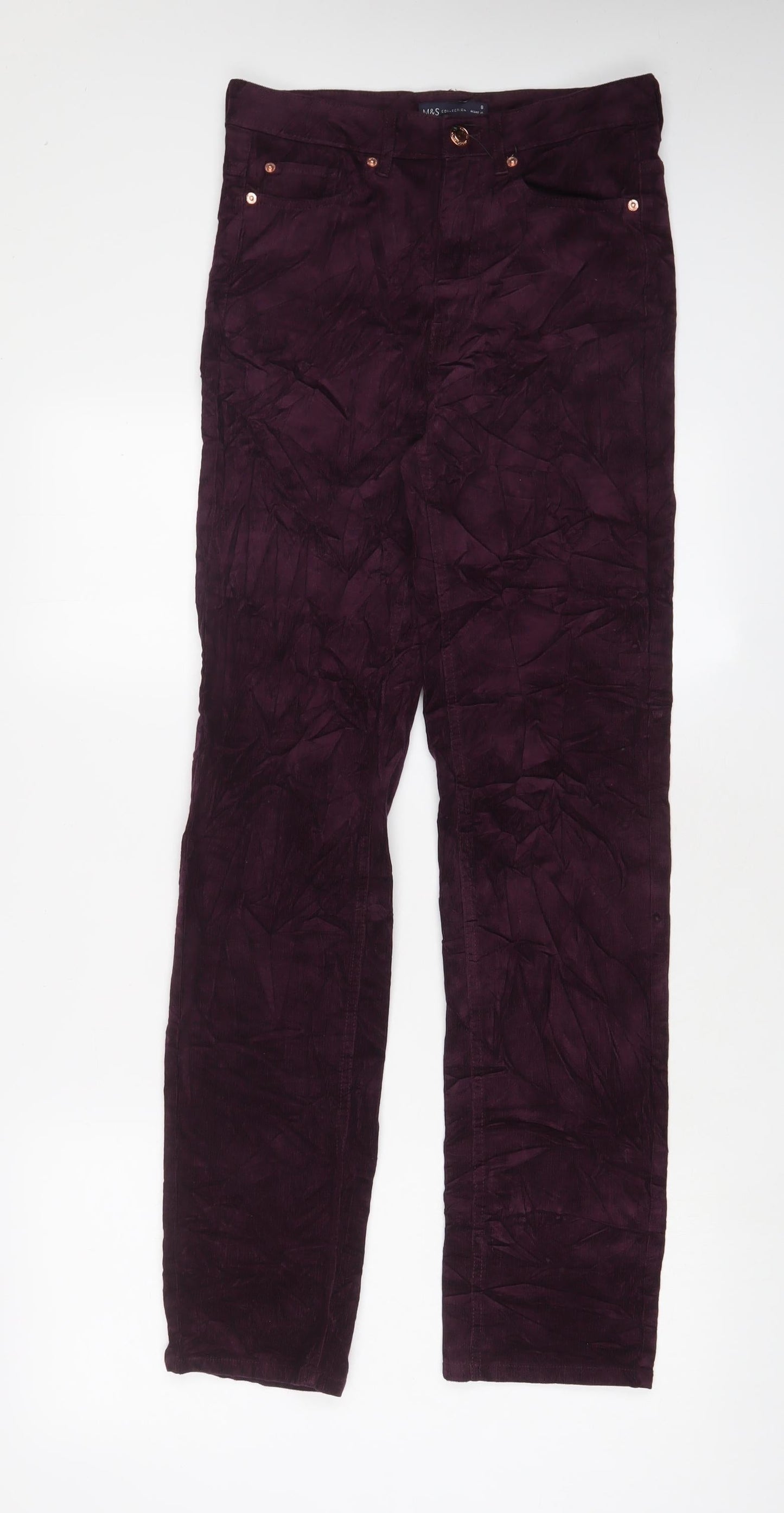 Womens UK Size 8 Marks and Spencer Regular Fit  Purple Trousers