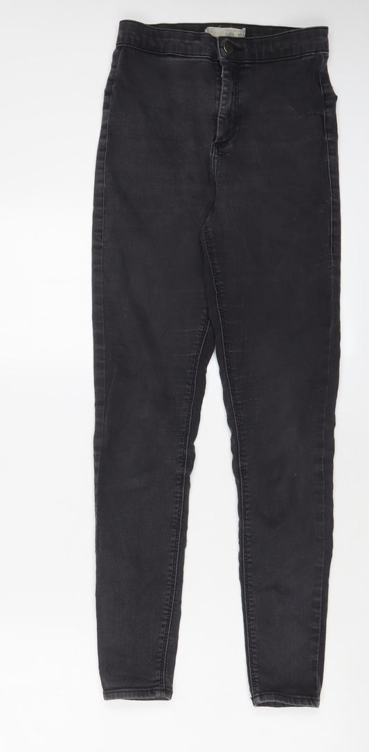 Topshop Womens Grey Cotton Skinny Jeans Size 28 in L32 in Regular Zip