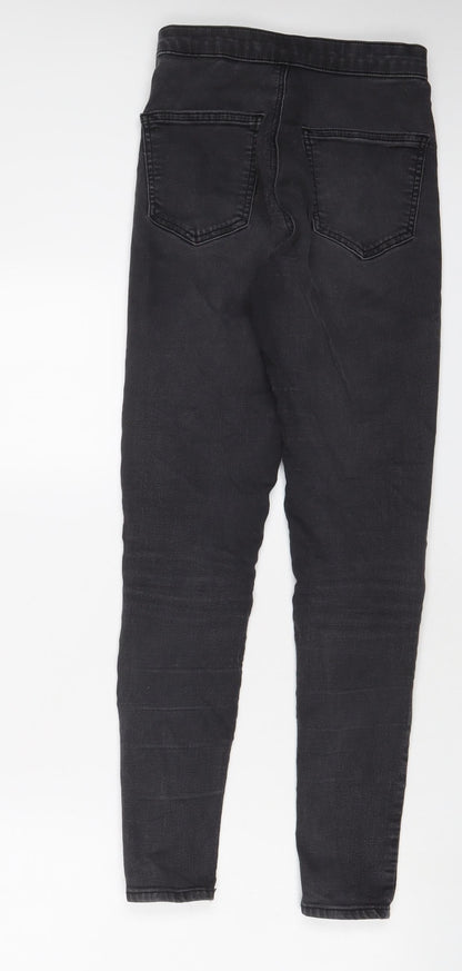 Topshop Womens Grey Cotton Skinny Jeans Size 28 in L32 in Regular Zip