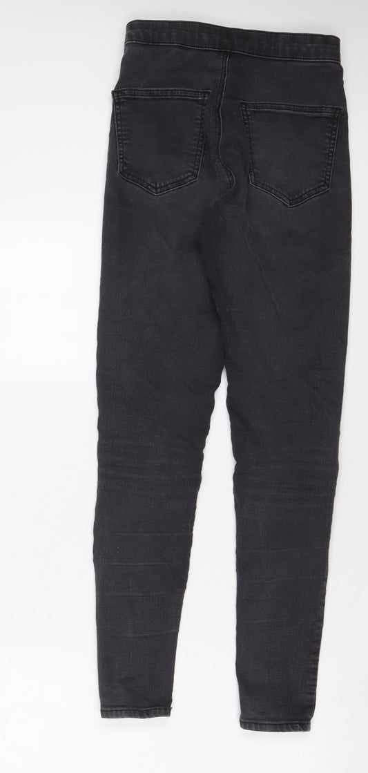 Topshop Womens Grey Cotton Skinny Jeans Size 28 in L32 in Regular Zip