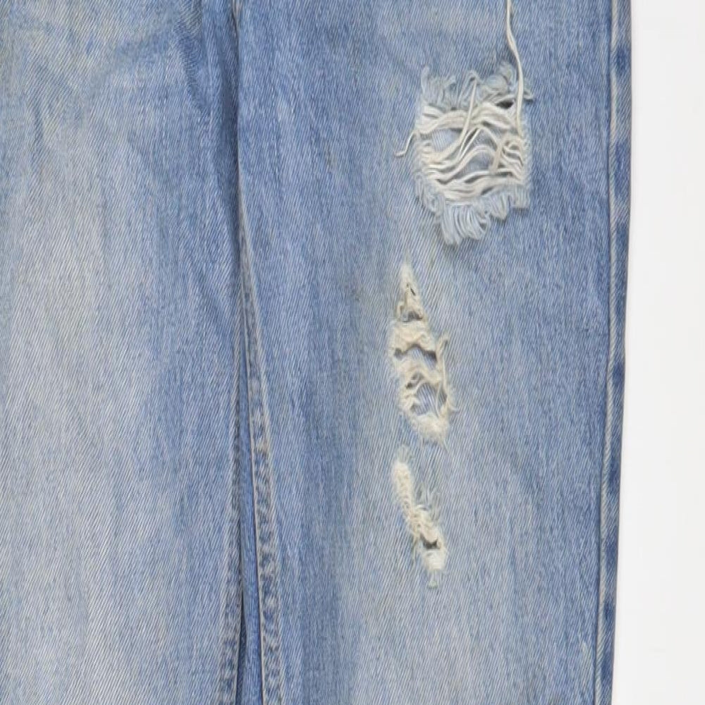 Topshop Womens Blue Cotton Mom Jeans Size 26 in L32 in Regular Zip