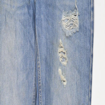 Topshop Womens Blue Cotton Mom Jeans Size 26 in L32 in Regular Zip