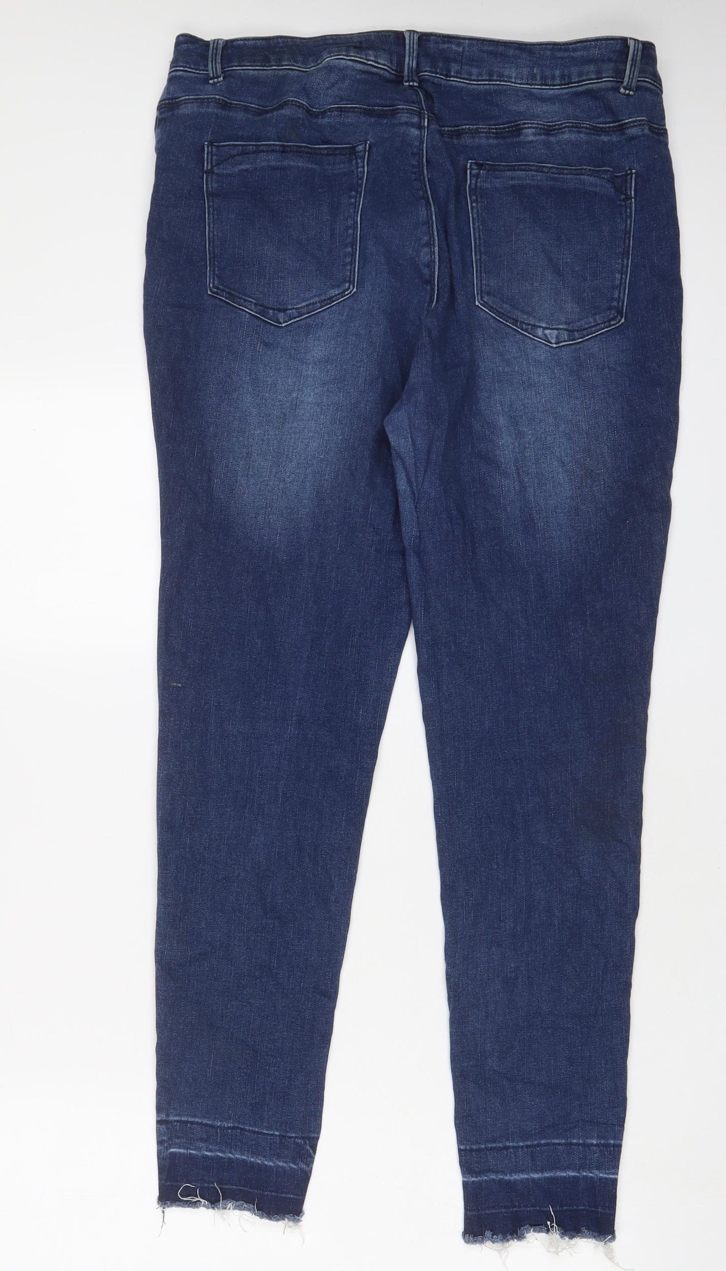 Simply Be Womens Blue Cotton Skinny Jeans Size 16 L29 in Regular Zip